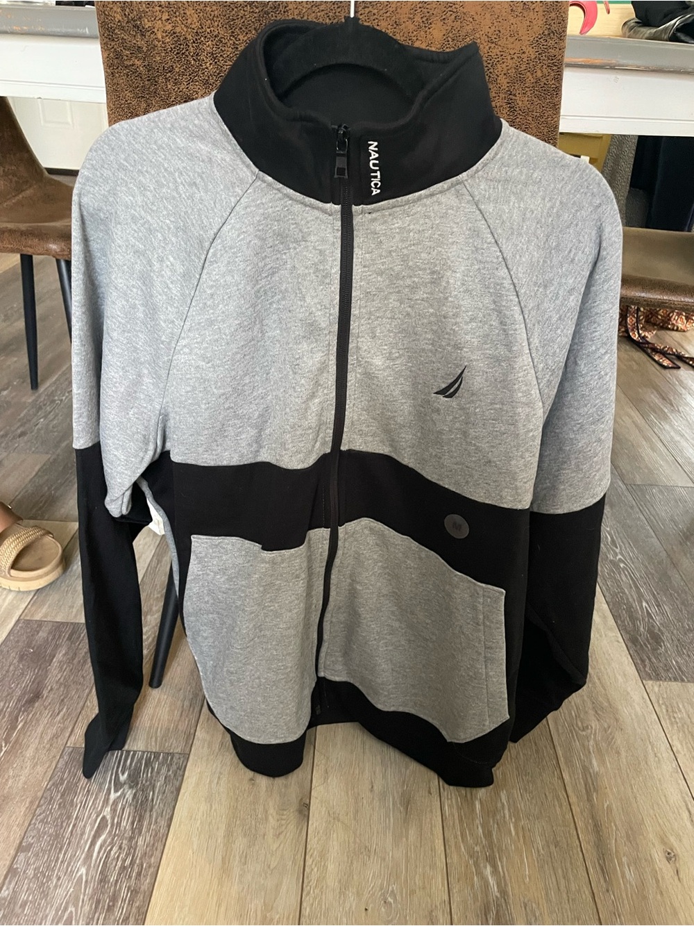 NWT Nautica Full-Zip Stand Collar Sweatshirt with Pockets Men's size M